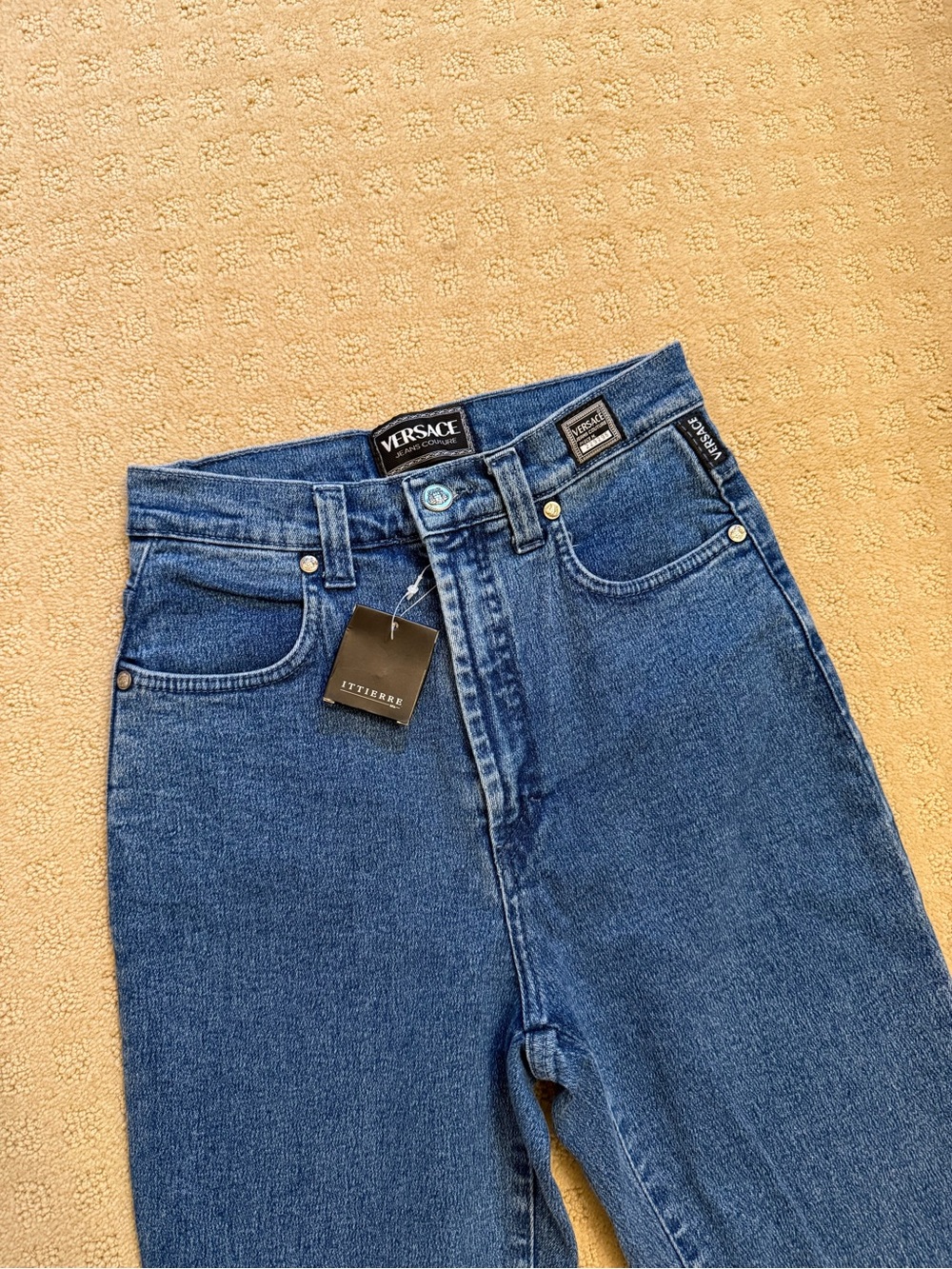 NEW Vintage Versace Medium Blue High-Rise Denim Jeans